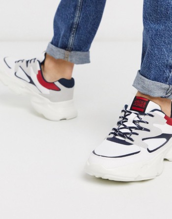 Jack & Jones With Chunky Sole And Contrast Panels Bijele - Muške Tenisice | 68571FIJL